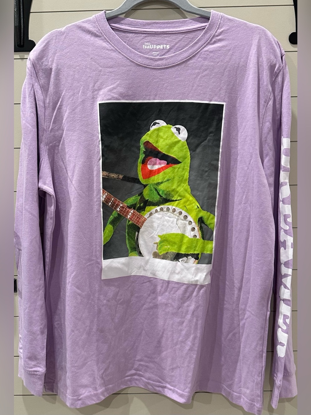 NWT The Muppets Kermit Long-Sleeve Tee - Lavender Size Large Men’s